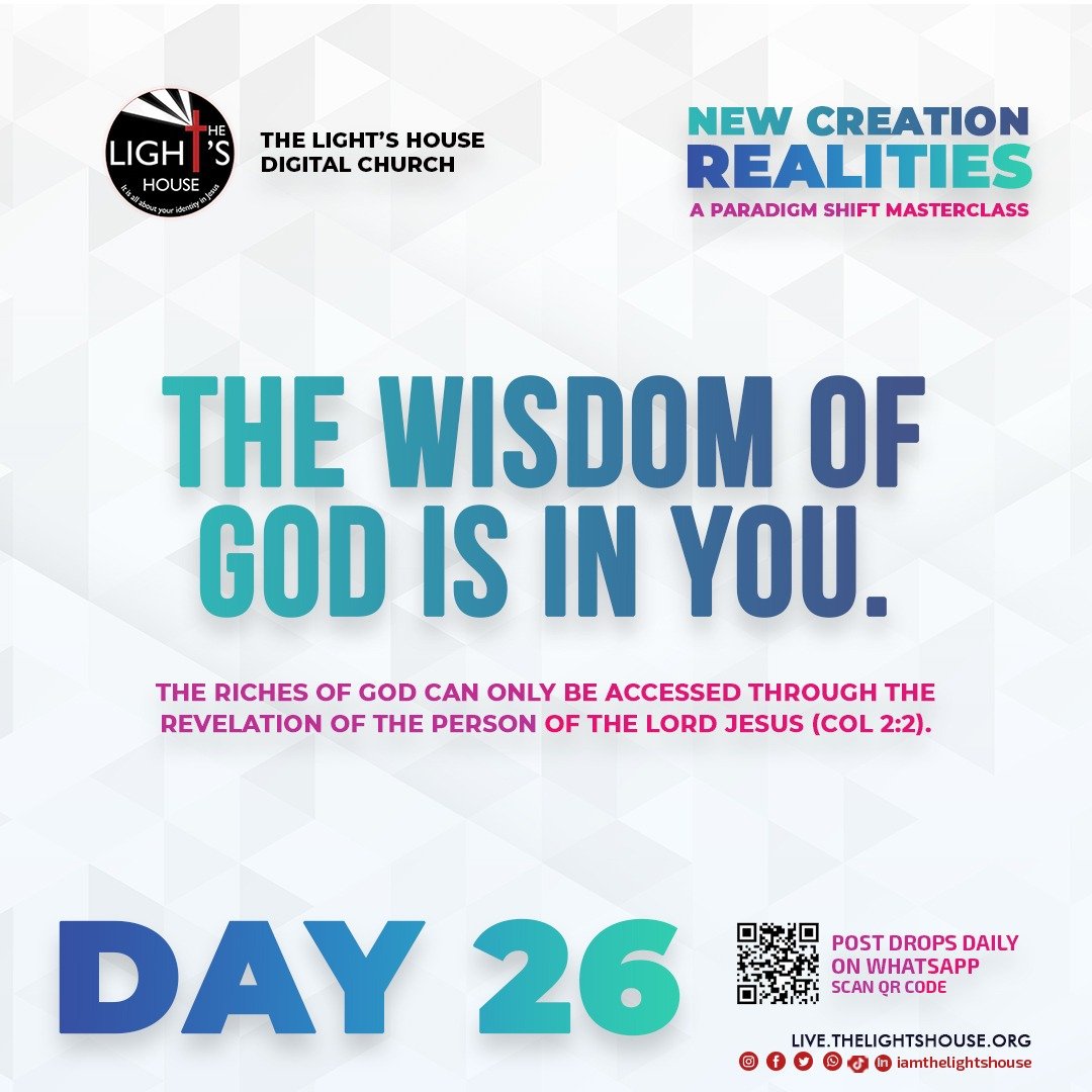 Day 26: The Wisdom of God is in you.